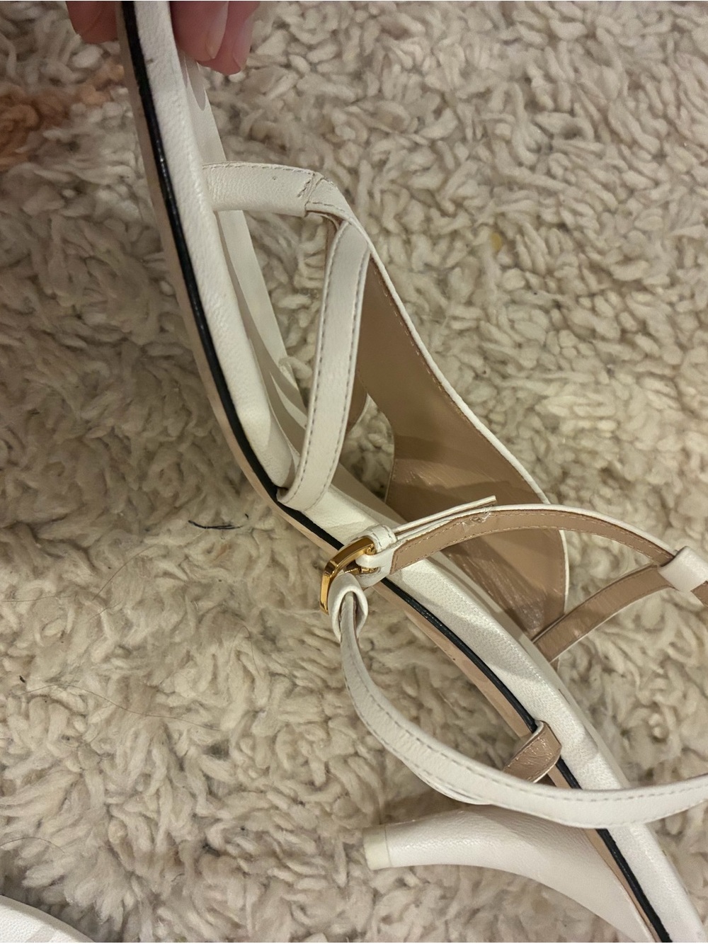 St. John White Strappy Wedge Sandals - Picture 2 of 8